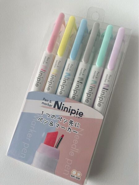 新品未使用 Ninipie ニニピー ニードルペン&マーカーペン6本セット 2色のインク