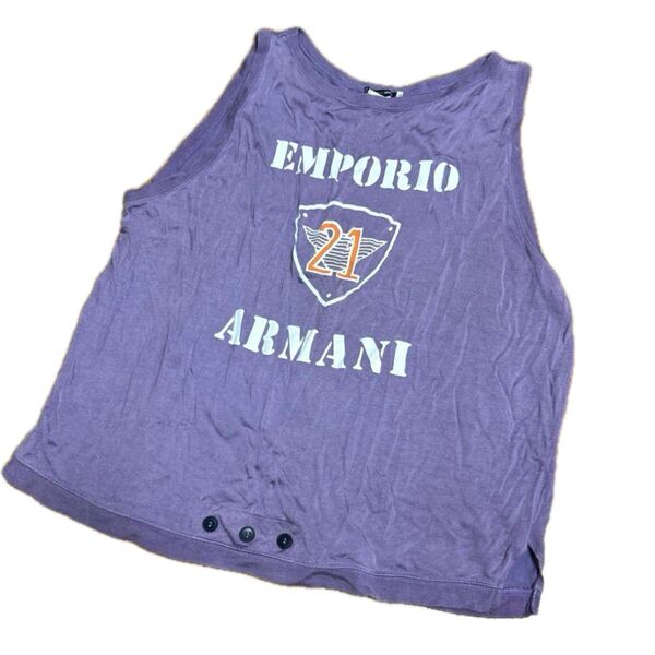 EMPORIO ARMANI ニットタンクトップ Lサイズ パープル