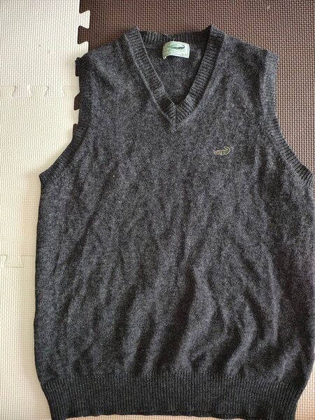 Crocodile ニットベスト グレー メンズ Vネック Mサイズ