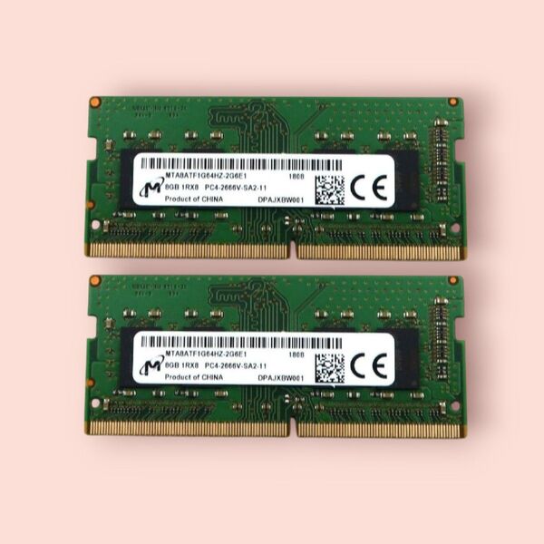 ノート用メモリ PC4 2666v 8GBx2 16GB Micron DDR4