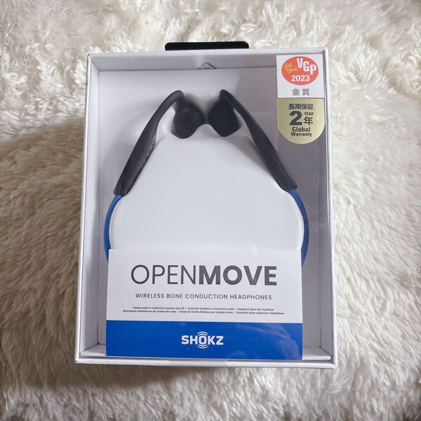 SHOKZ OPENMOVEワイヤレスヘッドホン骨伝導イヤホン ブルーS661 ショックス OpenMove Bluetooth