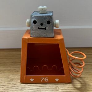 レトロ ブリキ ロボット 灰皿 オレンジ インテリア