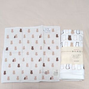 HAMAMONOY猫柄 和たおる 2点セット 未使用
