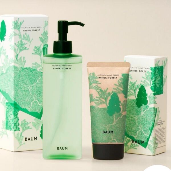 新品 BAUM バウム アロマティックハンドクリーム ハンドウォッシュ 数量限定商品 完売品 ヒノキフォレスト ギフトバッグ付