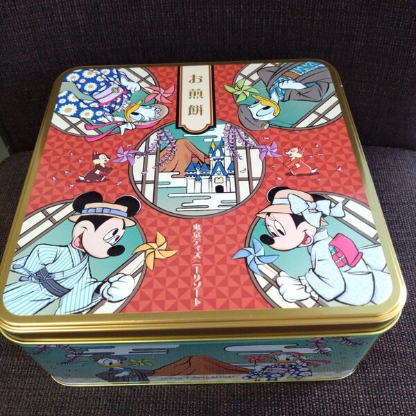 東京ディズニーリゾートお菓子缶(空き缶) 和風 ミッキーミニードナルドデイジー