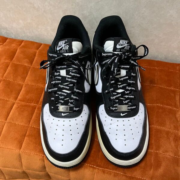 NIKE AIR FORCE 1 '07 白黒 Supreme シューレース スニーカー