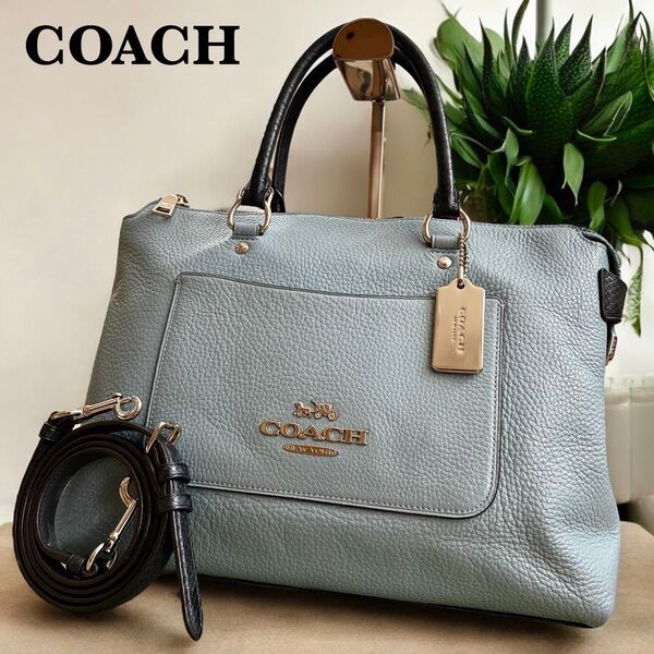 美品★COACH コーチ ショルダーバッグ エマ サッチェル 2way スネーク レザー ハンドバッグ