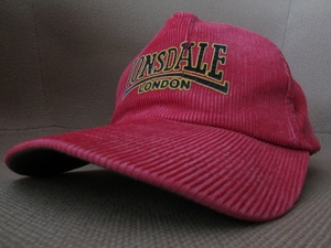 80's 90's 英国製 LONSDALE LONDONロゴ コーデュロイ スナップバック キャップ ロンズデール ロンドン CAP Paul Weller モッズModsスキンズ