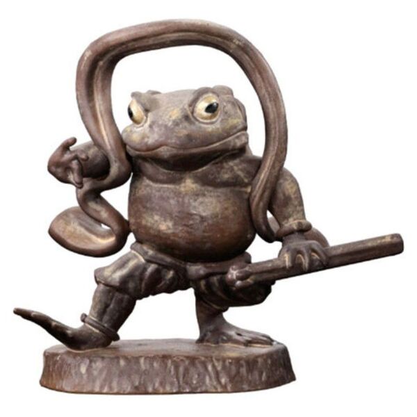 ART IN GASHAPON カエルの金剛力士像 木像カラー 吽形 ガチャ