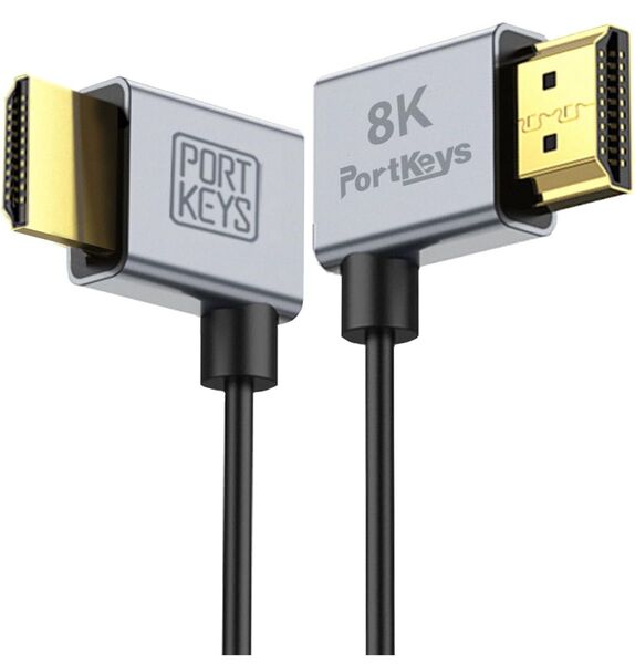8K HDMIケーブル 直径2.5mm、HDMI AからHDMI A 48Gbps 超高速HDMI (A-A, 1M+0.3M)
