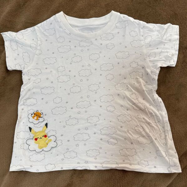 ピカチュウ デデンネ ポケモン ユニクロUNIQLO 110 半袖Tシャツ 白 ホワイト キッズ