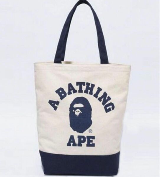 A BATHING APE ア ベイシング エイプ カレッジ ロゴ トートバッグ