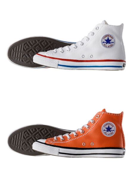 【2個セット】CONVERSE コンバース ガチャ ALL STAR HI オプティカルホワイト オレンジ