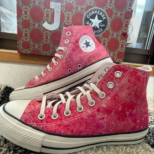 CONVERSE ハイカットスニーカー ピンク マーブル模様 コンバース オールスター ヤンチェ コラボ サクラ 26cm