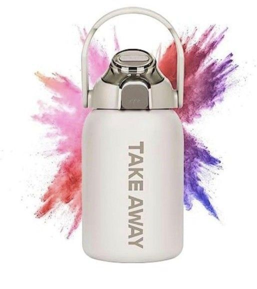 真空断熱ケータイマグ 魔法瓶水筒850ml 保温保冷 (サンドベージュ) アウトドア