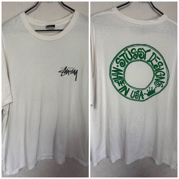 STUSSY ステューシー Tシャツ XLサイズ メキシコ製 白 ホワイト tee