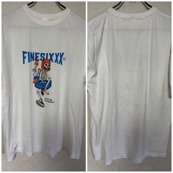 ファインシックス(FINESIXXX)Tシャツ tee XLサイズ 前プリント 白 ホワイト