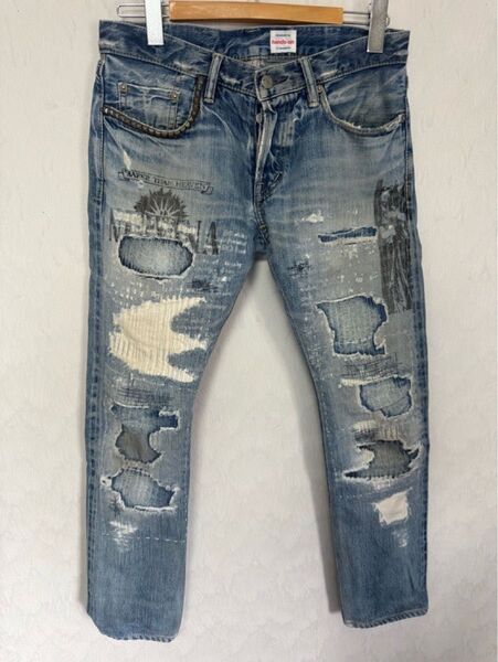 ヒステリックグラマー ジーンズ NIRVANA ハンズオン リペア W30 HYSTERIC GLAMOUR ニルバーナ デニム