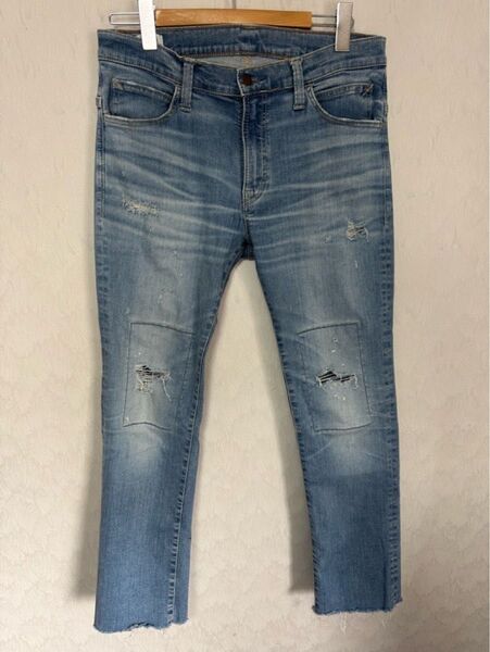 BIGJOHN ビッグジョン デニム ジーンズ W32 ダメージ リペア 加工 HW-685 mmm135g