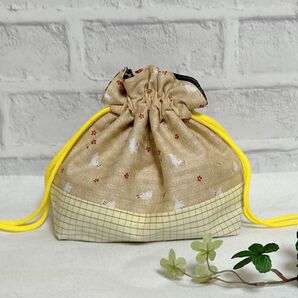 和柄 巾着 袋 ポーチ お弁当袋 浴衣 着物 小物 和装 和服 金魚 扇子