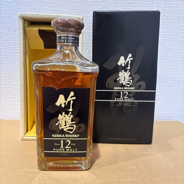 ニッカウイスキー 竹鶴12年 ピュアモルト 箱付き 未開栓 現状品 古酒 NIKKA WHISKY 角瓶