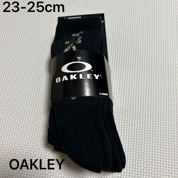 オークリー OAKLEY 底パイルソックス ブラック 黒 3足組み 23-25cm 新品未使用