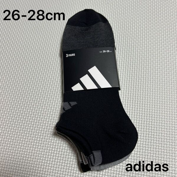 アディダス adidas メンズスニーカーソックス 26-28cm 3足組み 新品未使用