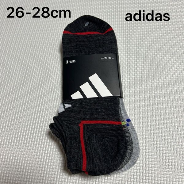 アディダス adidas メンズスニーカーソックス 26-28cm 3足組み 新品未使用