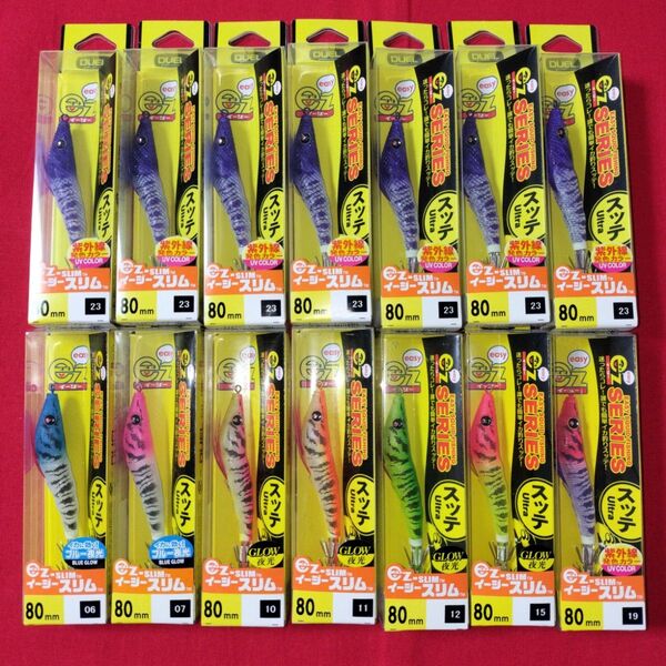 【特価】デュエル イージースリム DUEL 新品 未使用 布巻 イカメタル オモリグ イカ 80 スッテ ドロッパー 14本