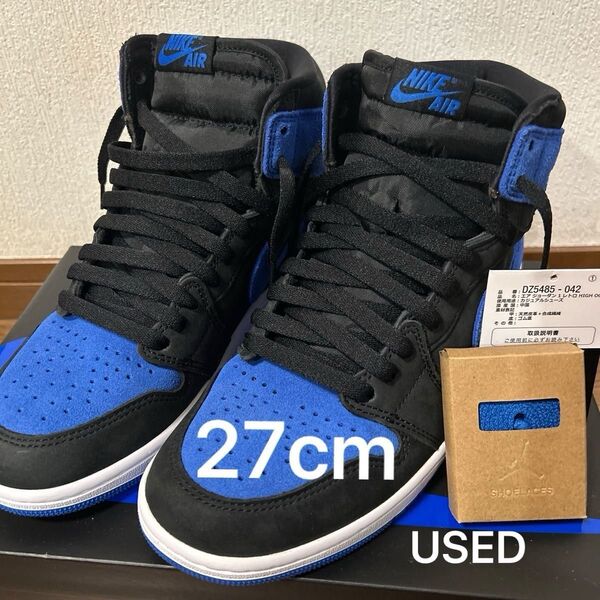 NIKE AIR JORDAN 1 RETRO High OG "Royal Reimagind"☆ 27cm ☆USED☆