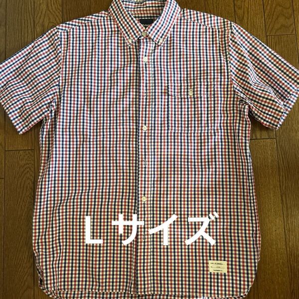 X LARGE チェック柄 半袖シャツ☆ Lサイズ☆USED☆エクストララージボタンダウンシャツ