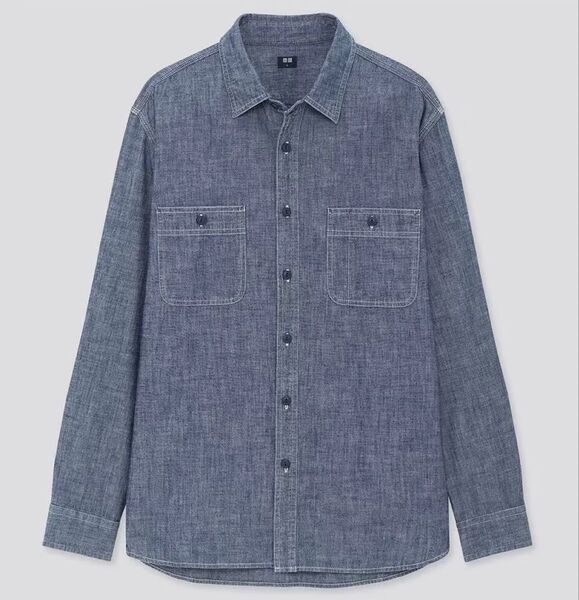 UNIQLO ユニクロ シャンブレーワークシャツ デニムシャツ GU ジーユー 長袖 コットン Sサイズ