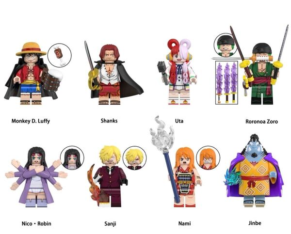 レゴ互換 ワンピース キャラクター ミニフィグ 8体セット 人形 (12)