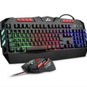 有線ゲーミングキーボード マウス LEDバックライト キーボード