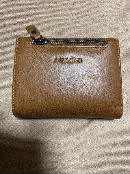 【 折り財布 】 Mandiva 財布 二つ折り キャメル メンズ レザー