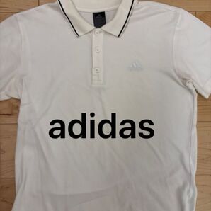 【美品】adidas(アディダス) ポロシャツ ホワイト メンズ