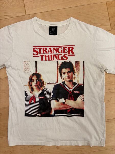 Stranger Things プリントTシャツ Lサイズ ホワイト ボビービリーブラウン