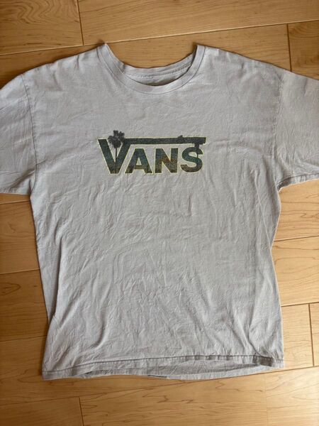 VANS グレー Tシャツ Lバンズ メンズ レディース スケーター ロゴ カットソー 半袖 トップス スケーター アメリカ