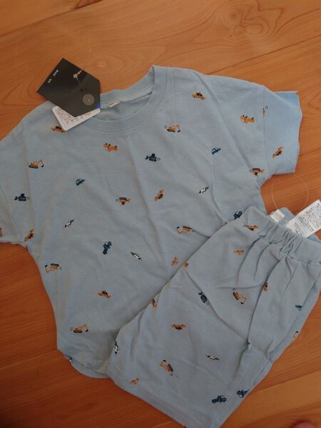 男の子 上下セット パジャマ 半袖Tシャツ セットアップ 働く車 綿100