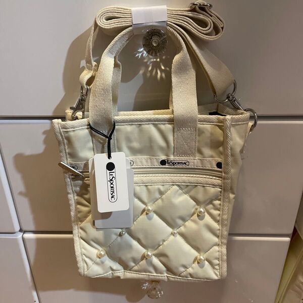 レスポートサック ショルダーバッグ 新品 2WAY パール MINI N/S TOTE W/ PEARLS/スターライトパール