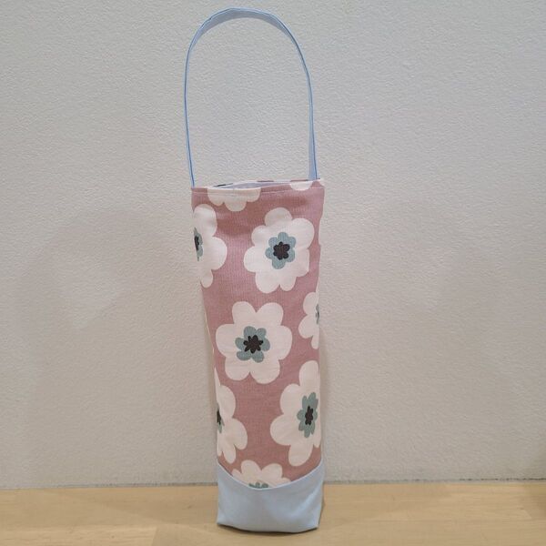 ハンドメイド ペットボトルホルダー 水筒ホルダー 花柄 ピンク