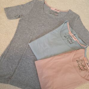 セレクトショップ インナーTシャツ グレーミントピンク Mサイズ