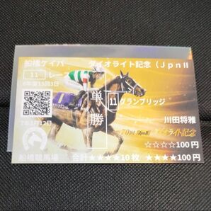 1枚 川田将雅 騎手 オリジナル記念馬券 ダイオライト記念 非売品2025 競馬 レア 希少 記念品 JRA 船橋競馬 珍品