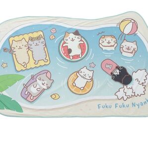 新品未開封 ふくふくにゃんこ 接触冷感ダイカットケット 2025年 チャチャ丸 ミケランジェロ キャラクターグッズ ハピンズ