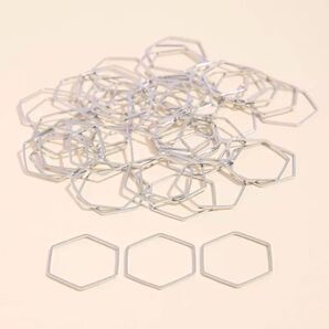 86個 六角形 メタルパーツ シルバー アクセサリーパーツ