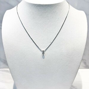 【中古美品】Pt850　ダイヤ　ネックレス　D 0.343ct　3.2g