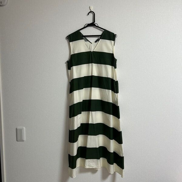 マリメッコmarimekko × ユニクロUNIQLO コラボ ボーダー柄ノースリーブワンピース