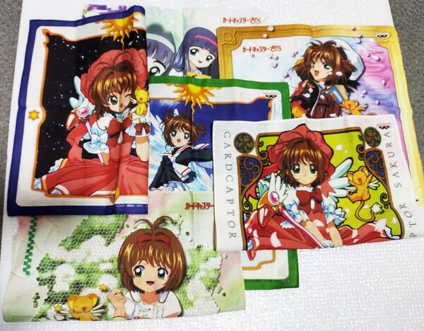 ☆6枚 カードキャプターさくら ハンカチ プライズ 非売品 当時物☆