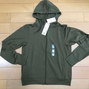 未使用 ユニクロ エアリズム UVカット フルジップパーカー S オリーブ ポケッタブル