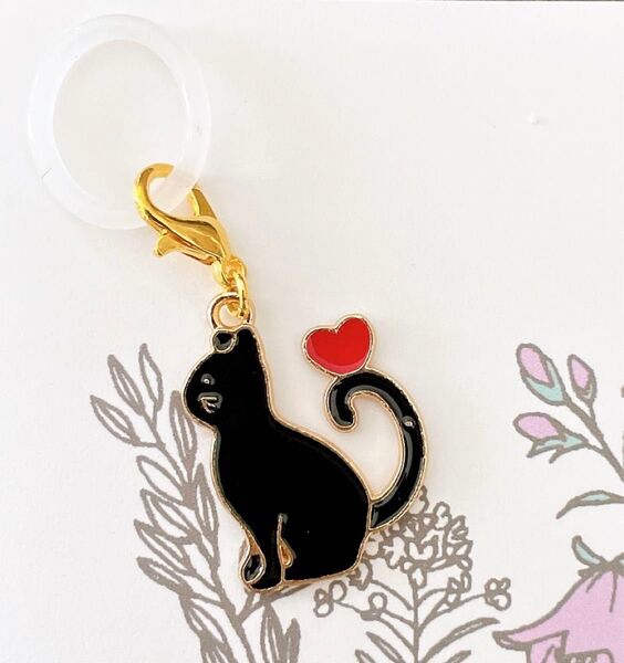 黒猫 アンブレラマーカー ハンドメイド